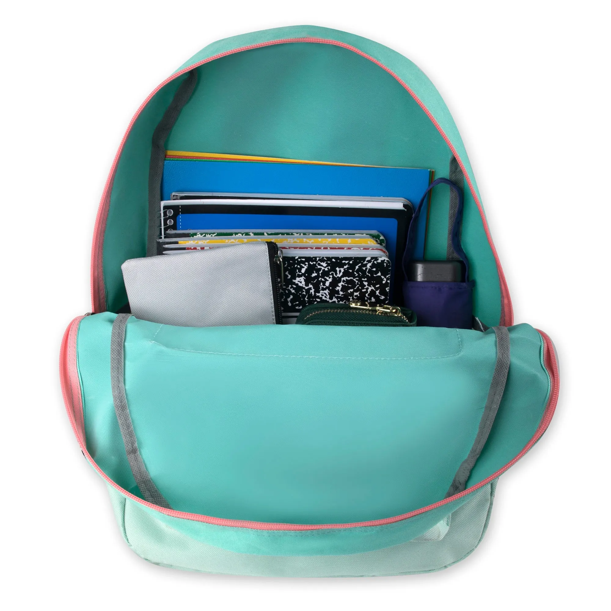 17- Inch Double Front Zippered Pocket Backpack - Girls