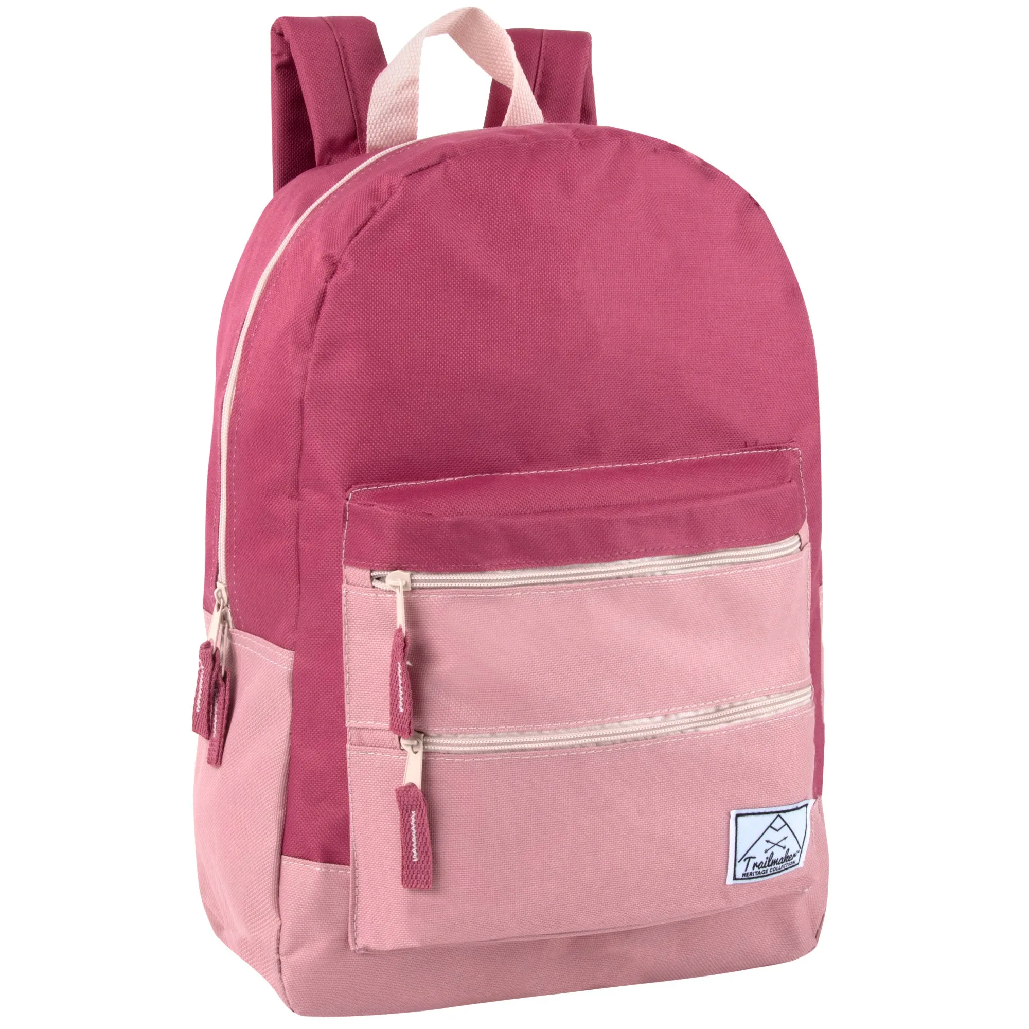 17- Inch Double Front Zippered Pocket Backpack - Girls
