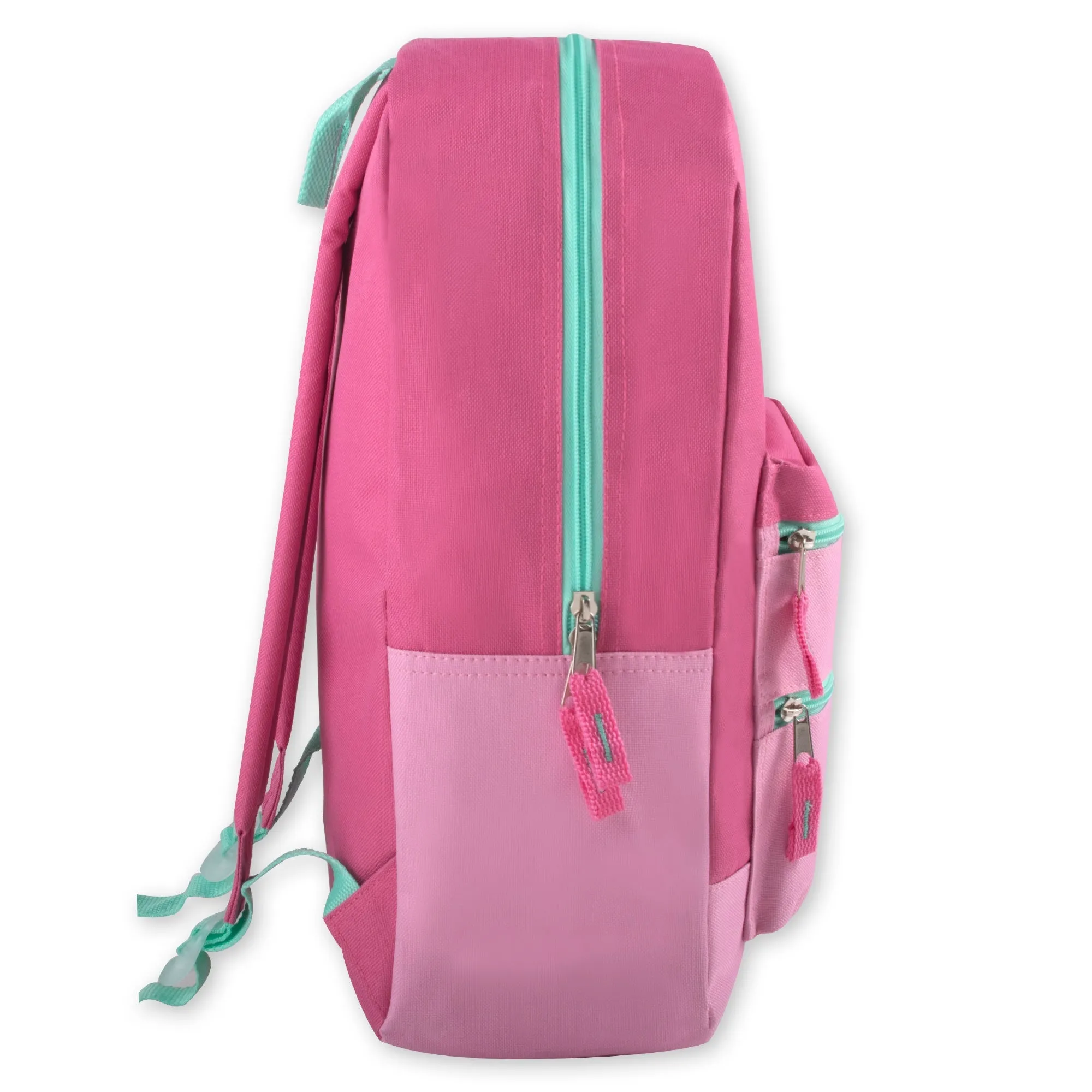 17- Inch Double Front Zippered Pocket Backpack - Girls