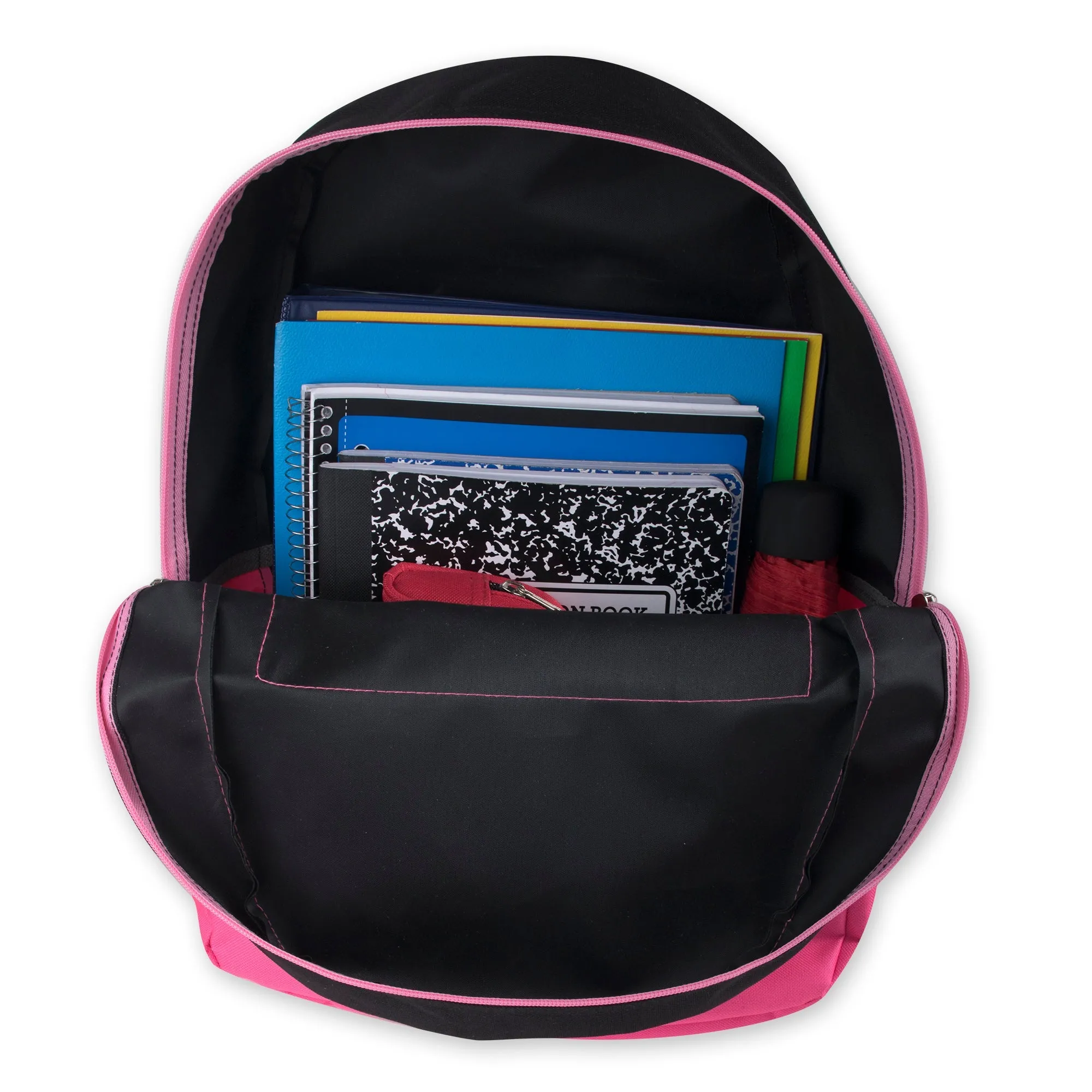 17- Inch Double Front Zippered Pocket Backpack - Girls