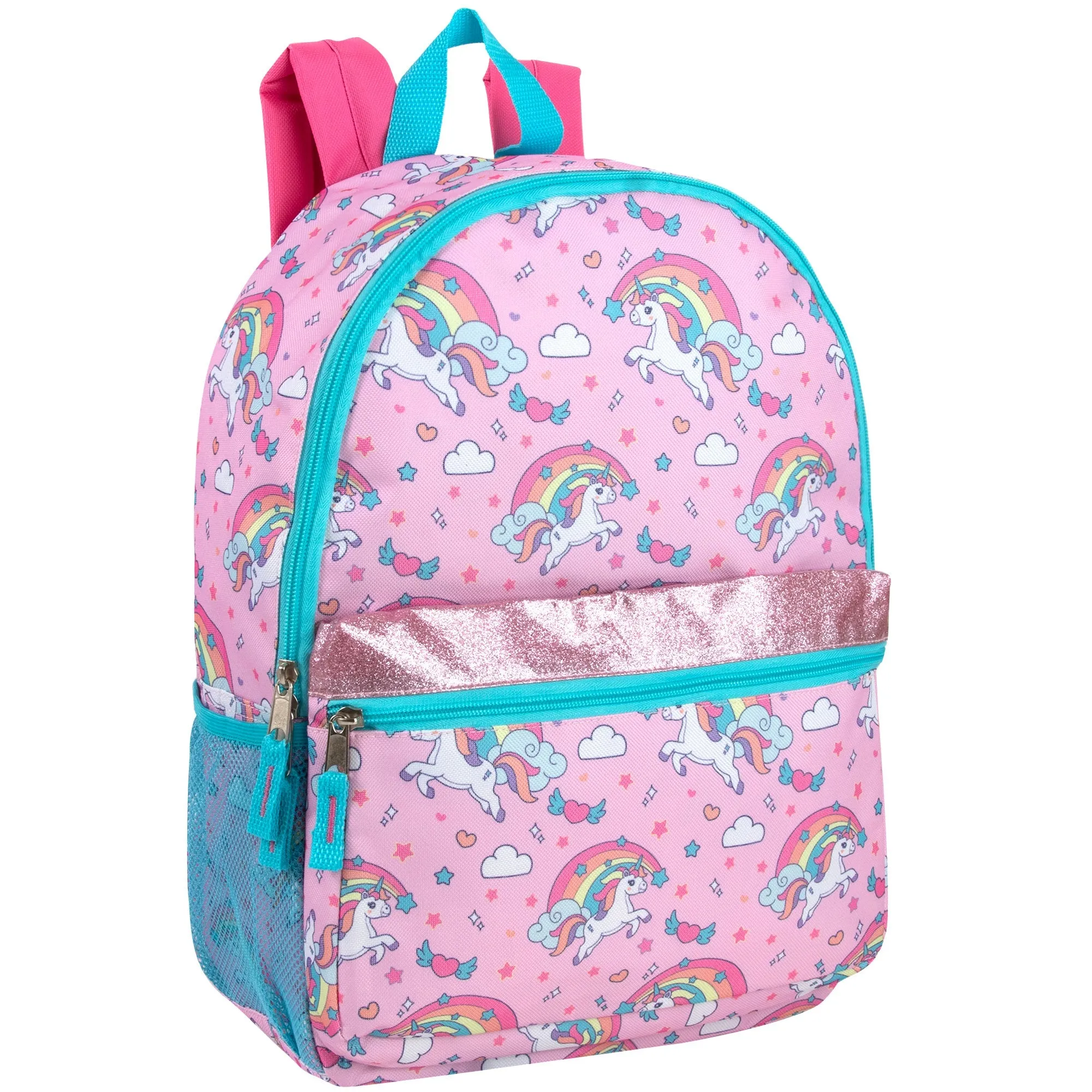 17-inch Printed Backpack w Side Mesh Pockets