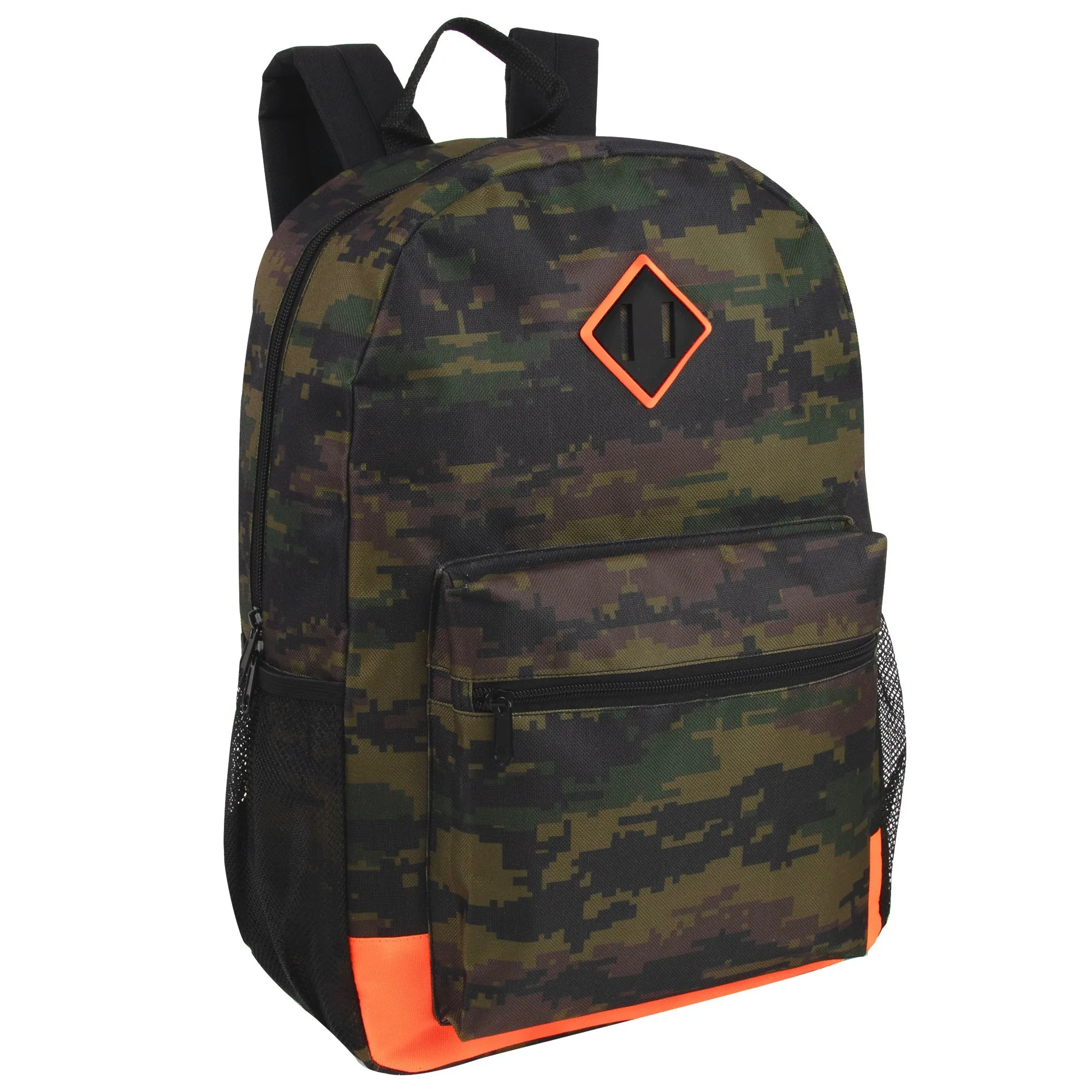 17-inch Printed Backpack w Side Mesh Pockets