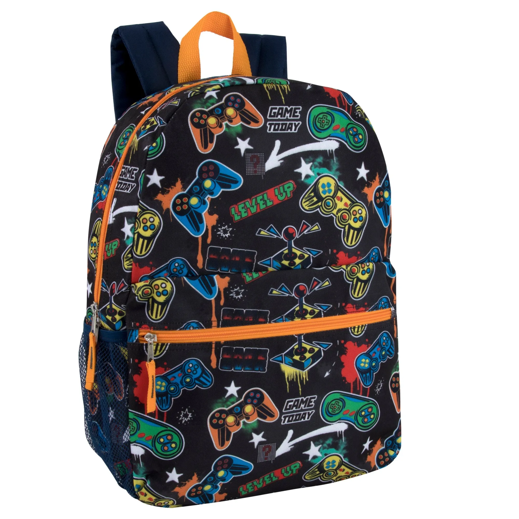 17-inch Printed Backpack w Side Mesh Pockets