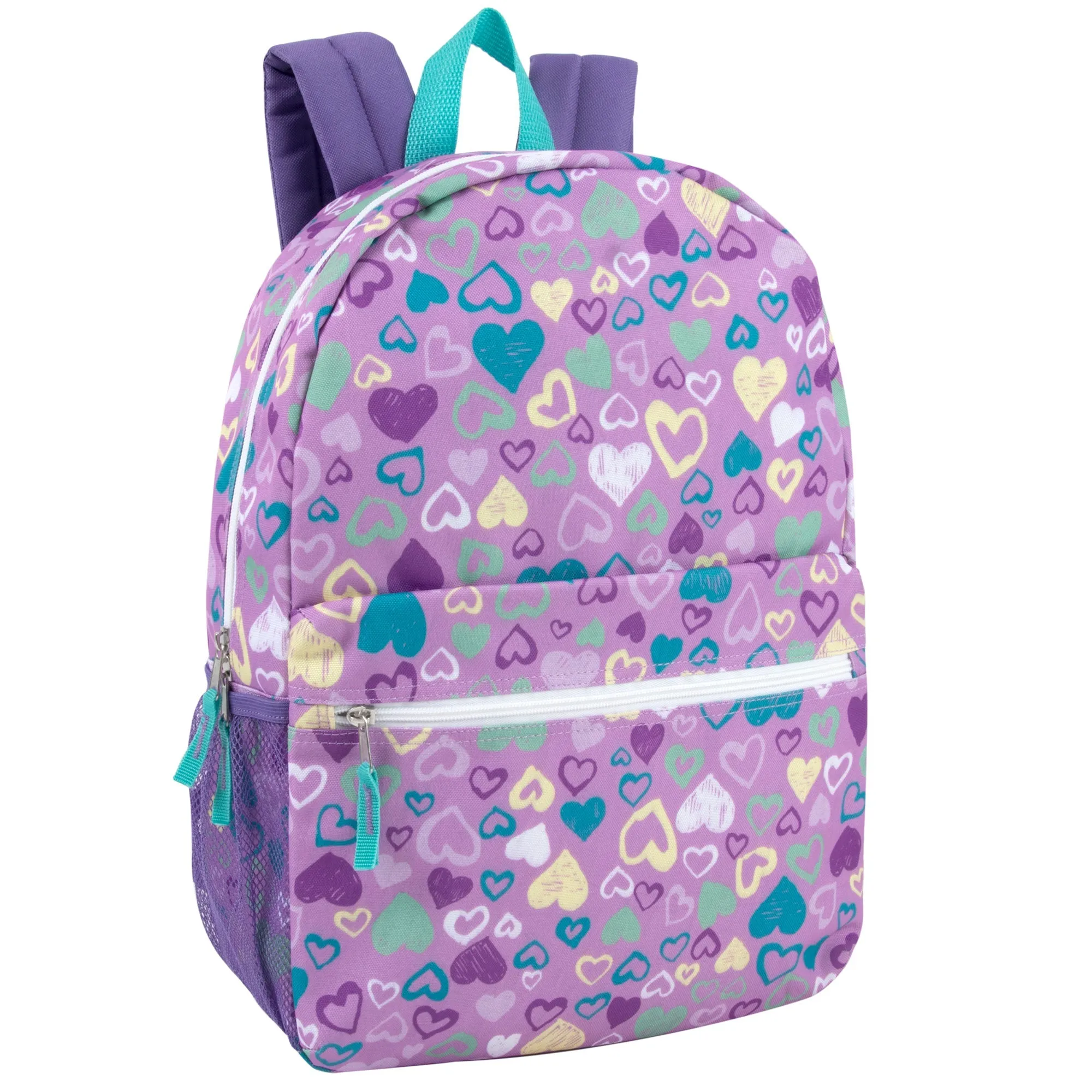 17-inch Printed Backpack w Side Mesh Pockets