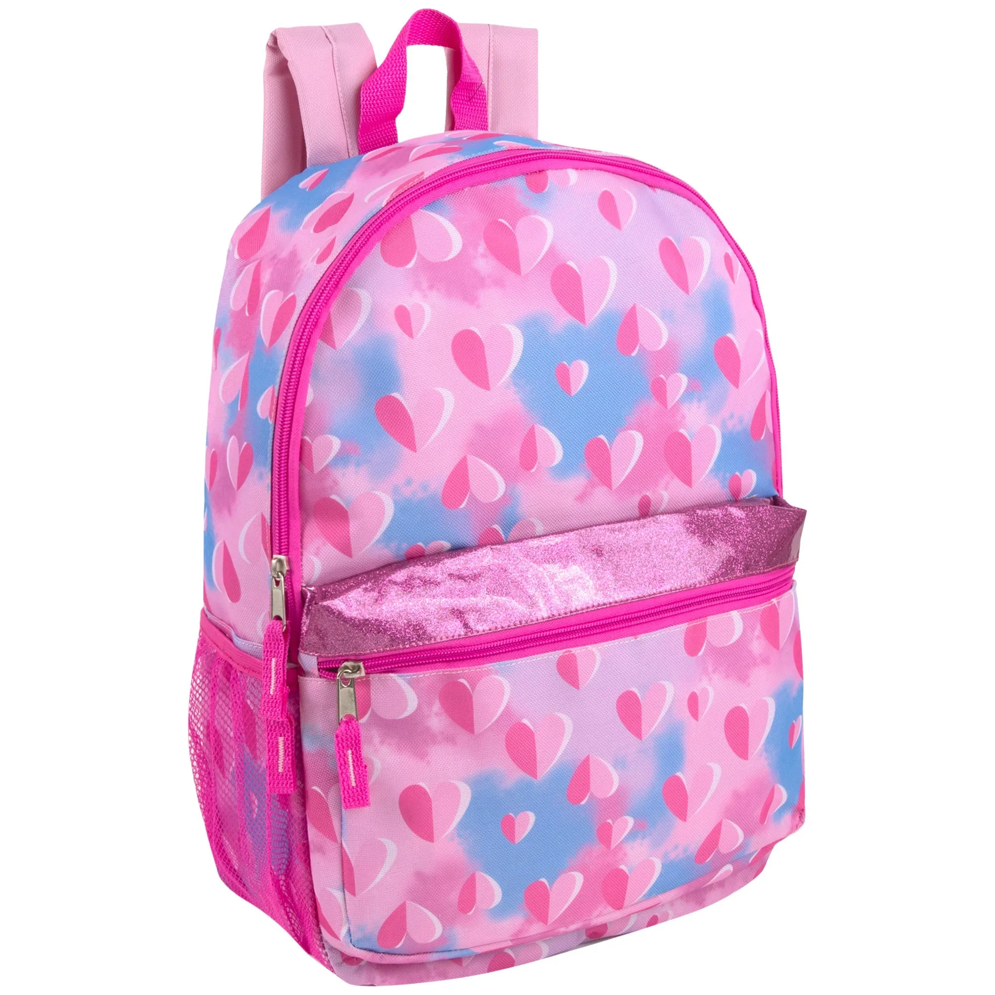 17-inch Printed Backpack w Side Mesh Pockets