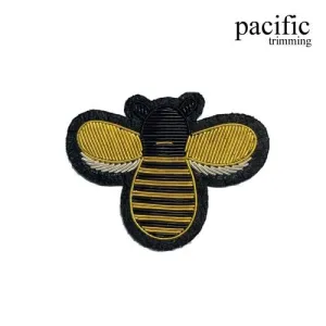 2 5/8" Zari Embroidery Bee Emblem Patch Sew On : PA0MT531