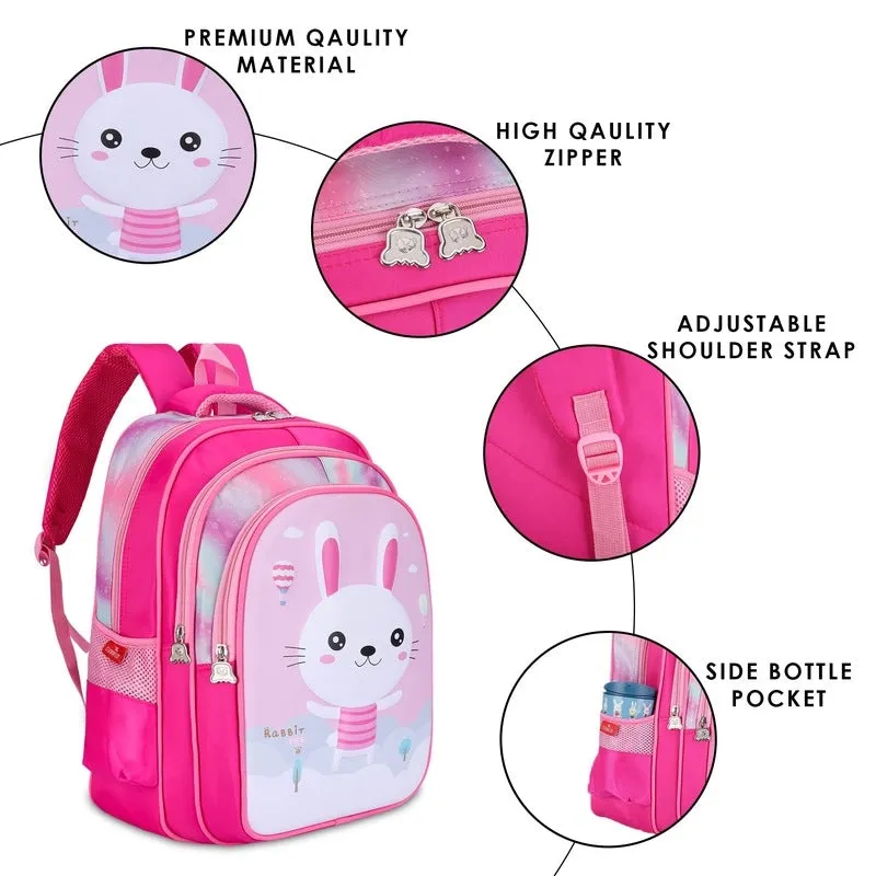 22 Litres School Bag - Fun Design, Lightweight & Durable | Water Bottle Pockets | Ink Blue