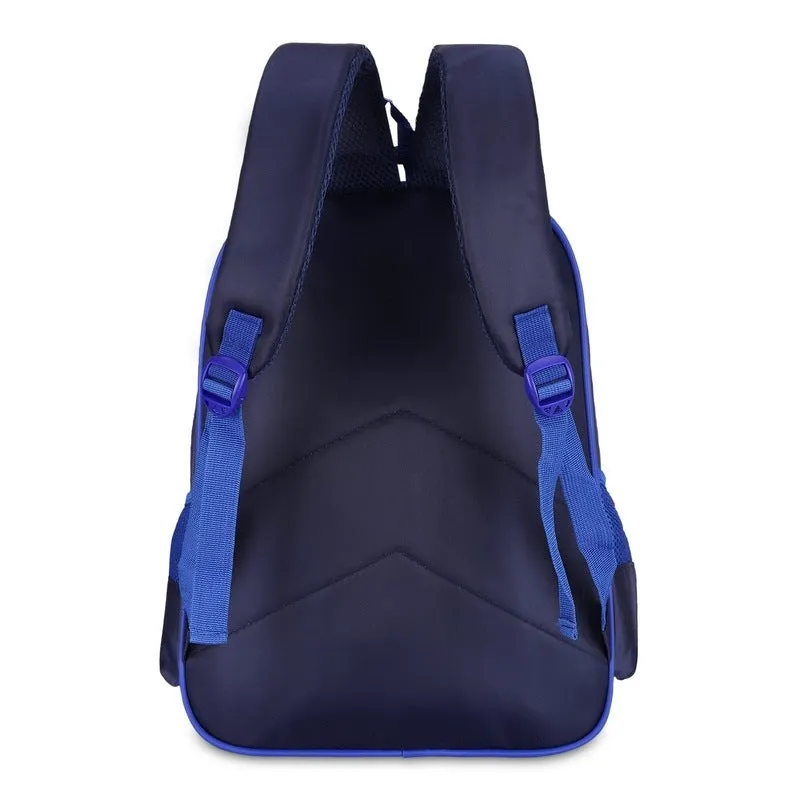 22 Litres School Bag - Fun Design, Lightweight & Durable | Water Bottle Pockets | Ink Blue