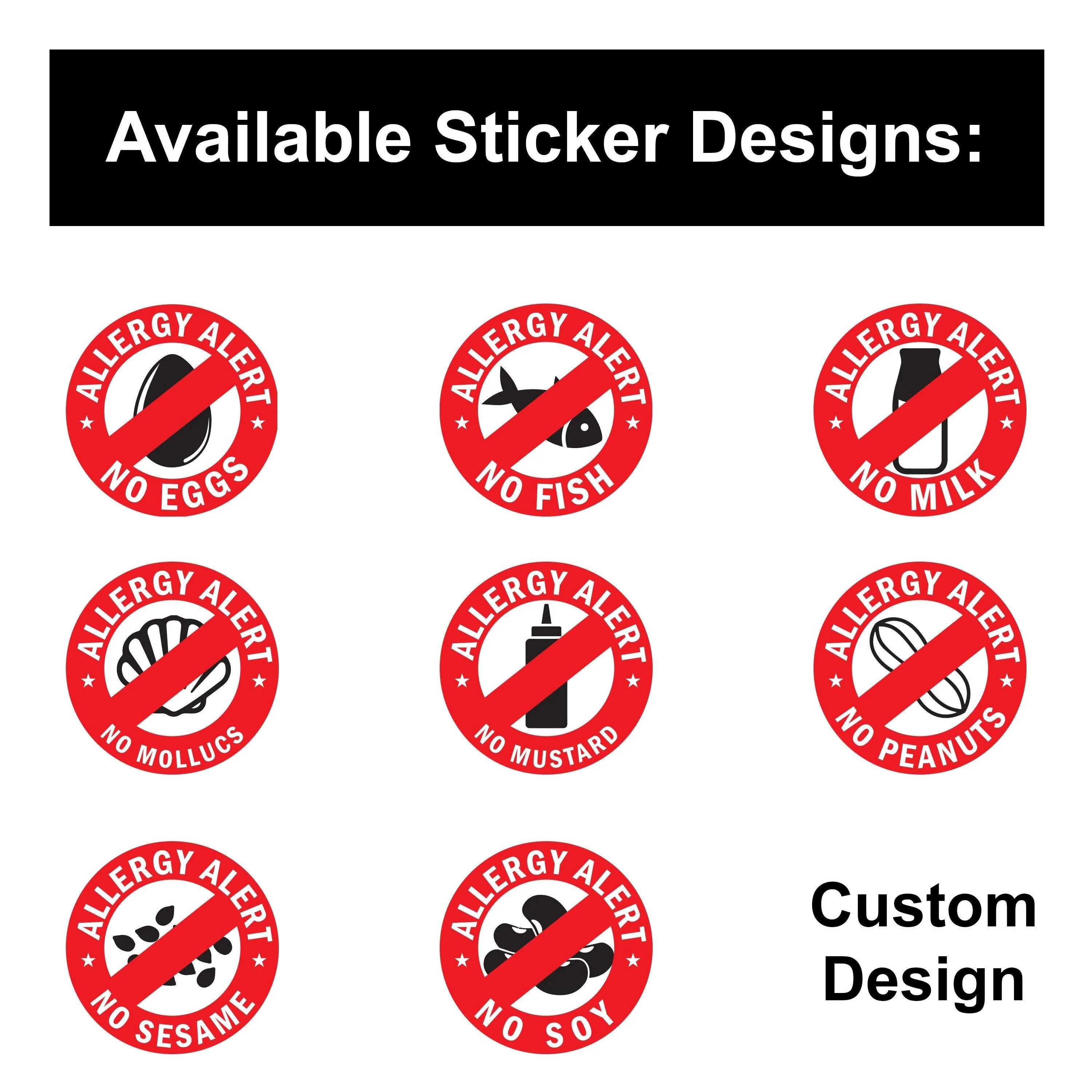 24x No Peanuts Allergy Alert Sticker - Food Allergies Awareness Safety Decals