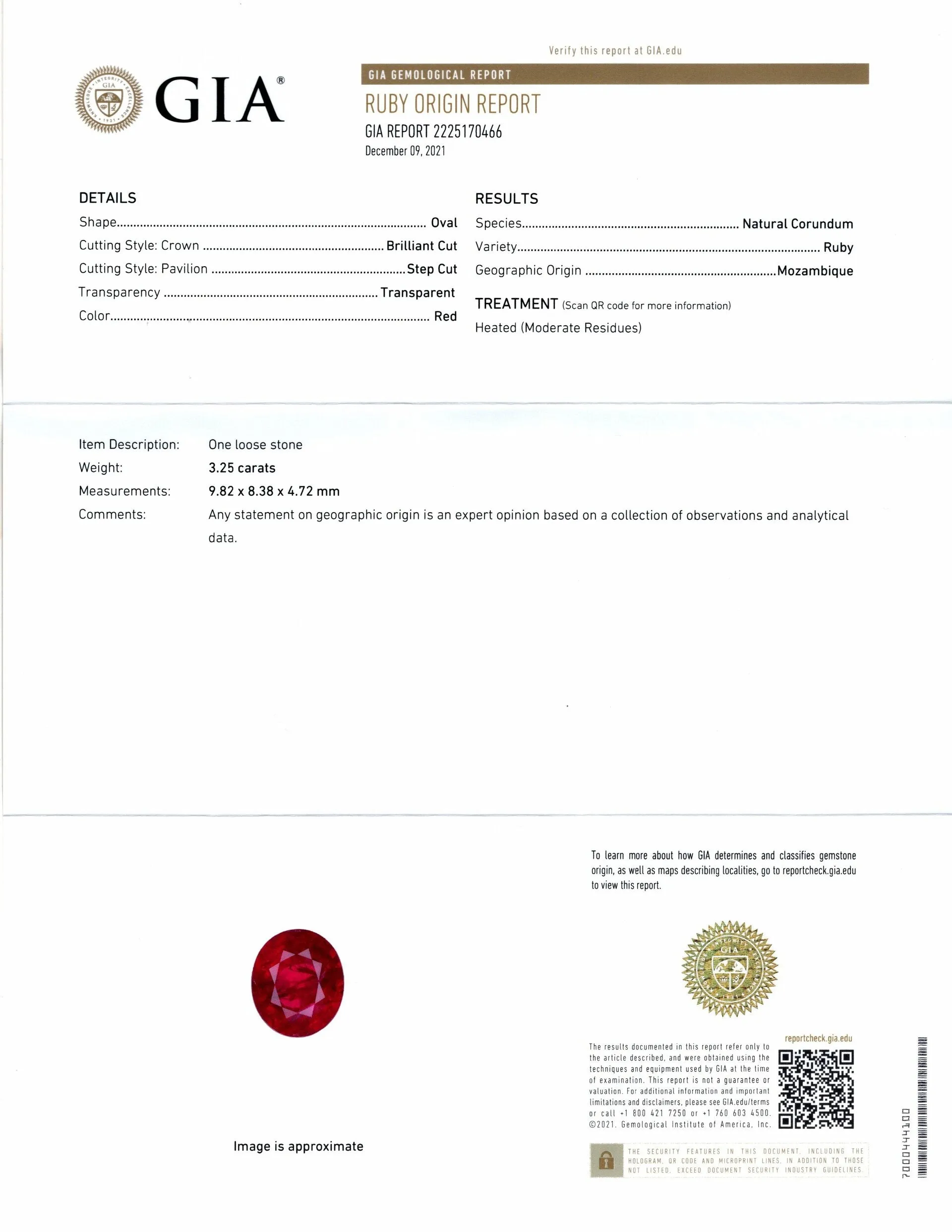 3.25 CARAT GIA CERTIFIED OVAL SHAPE CUT RUBY RICH RED LOOSE NATURAL GEMSTONE