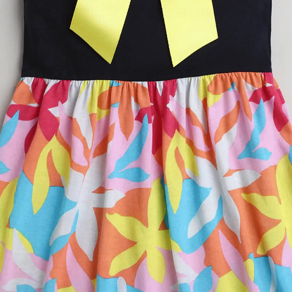 Abstract Printed Bow Dress