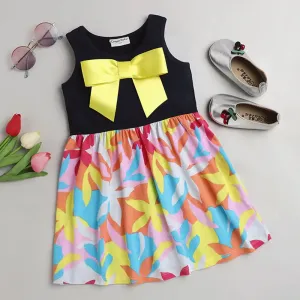Abstract Printed Bow Dress