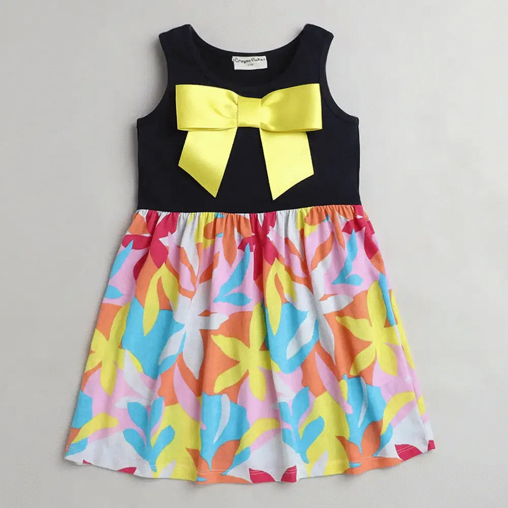 Abstract Printed Bow Dress
