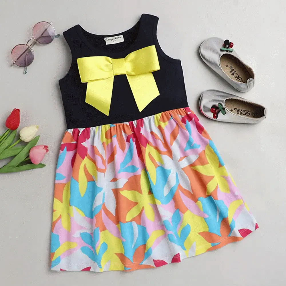 Abstract Printed Bow Dress