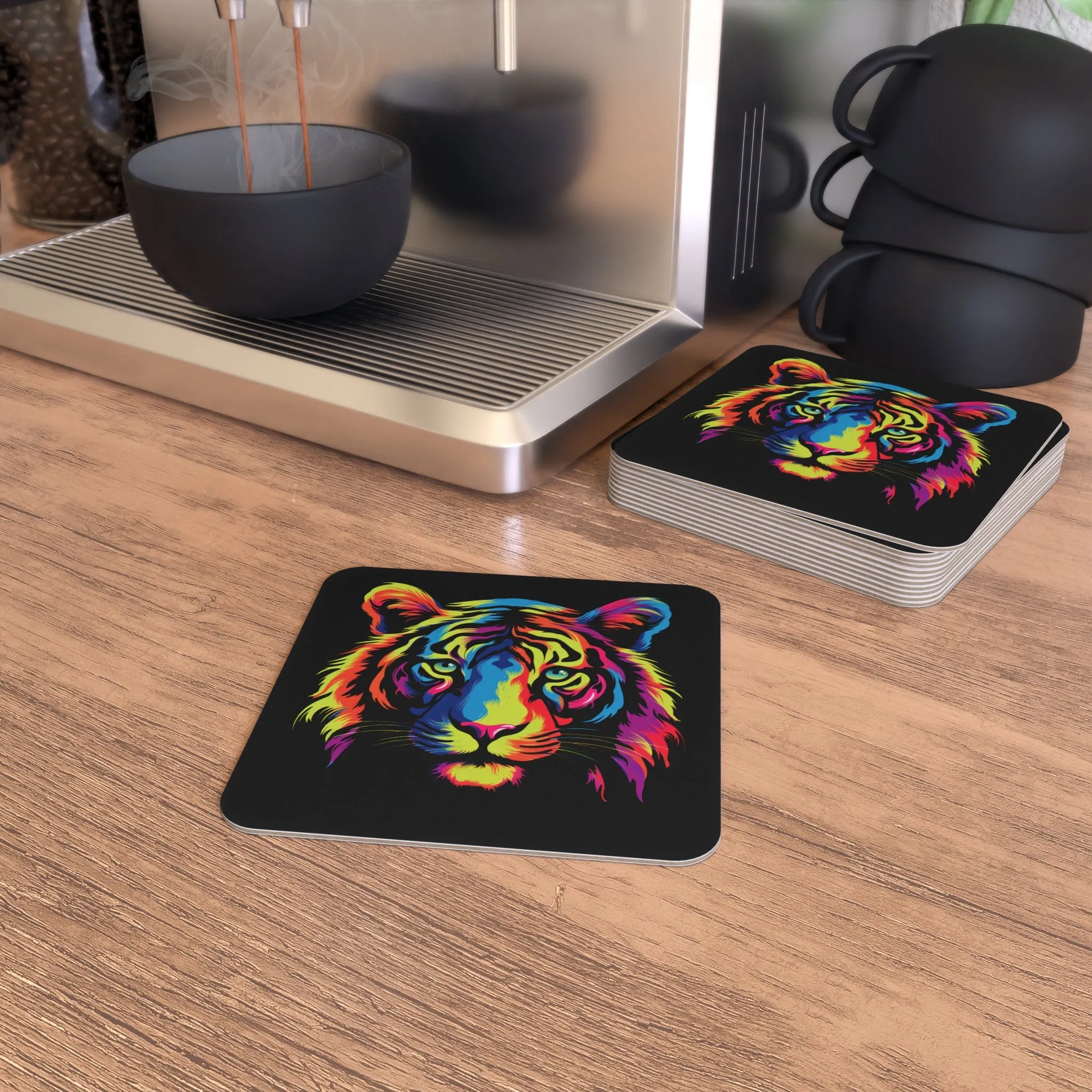 Abstract - Tiger: Printed Coaster Set (Set of 2)