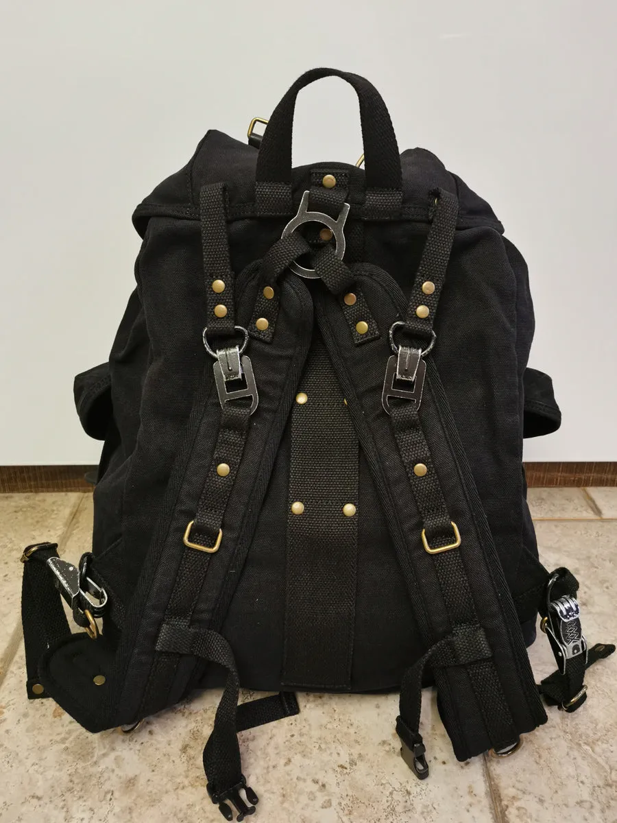 Army Green Canvas Travel Backpack for Men Canvas EDC Backpack Mens Canvas Hiking Backpack