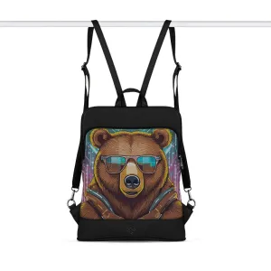 Black Laptop Backpack Bear