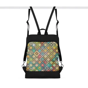 Black Laptop Backpack Colorful Polygons