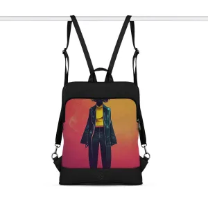 Black Laptop Backpack Female Model
