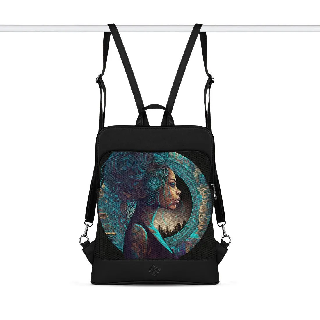 Black Laptop Backpack Mandala Style