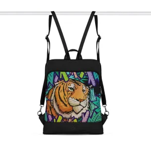 Black Laptop Backpack Tiger In The Jungle