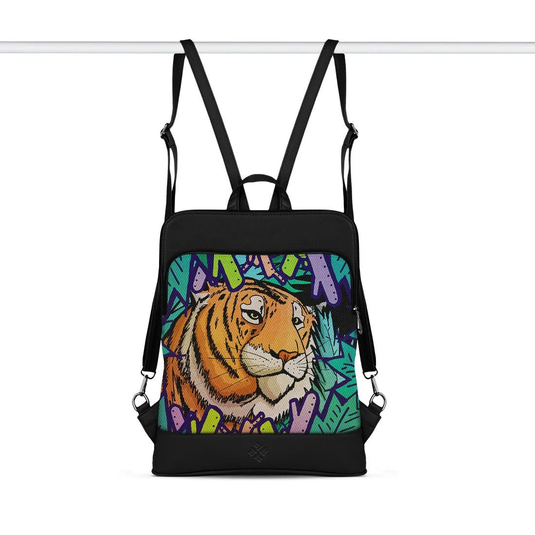 Black Laptop Backpack Tiger In The Jungle