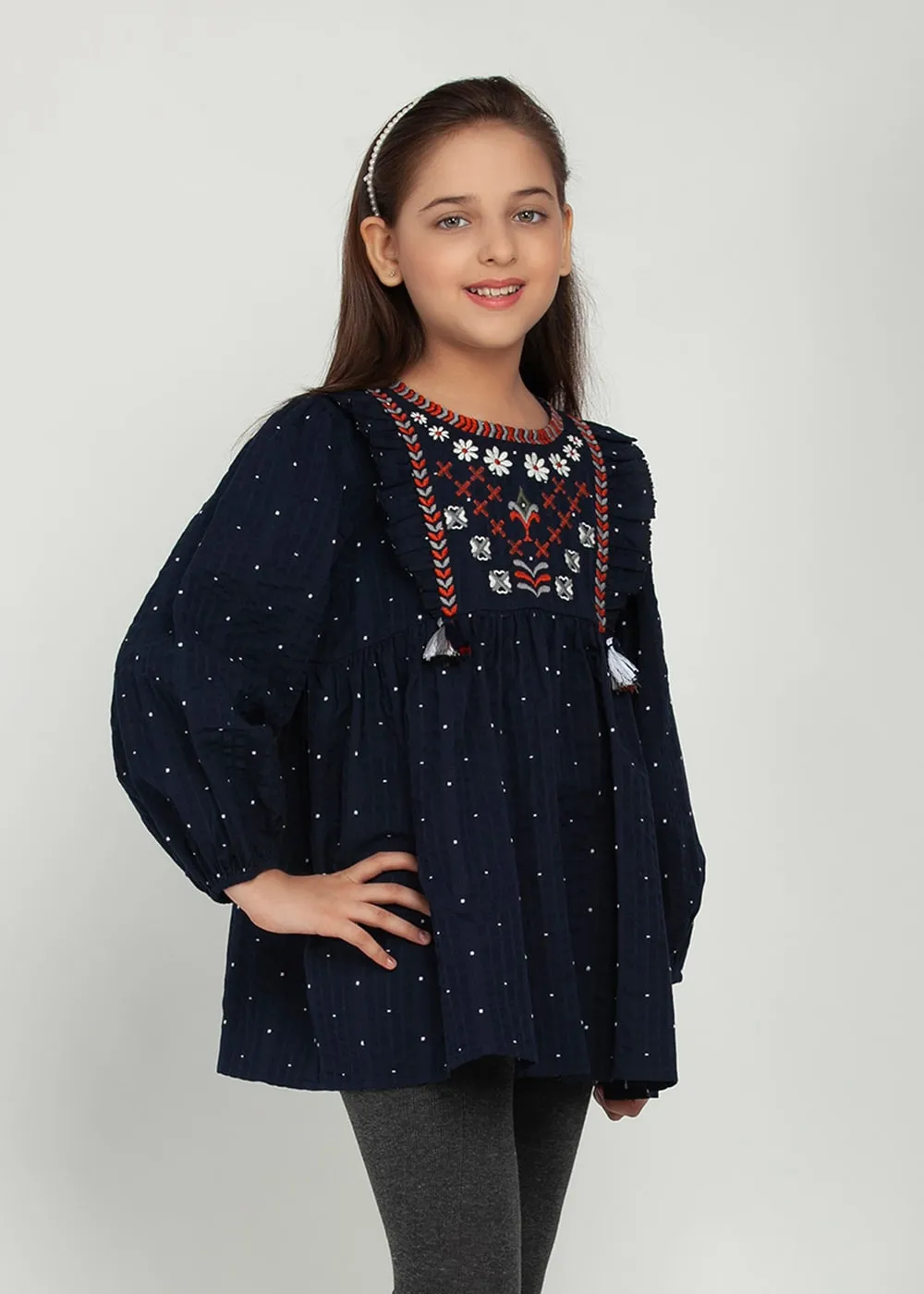 Blue Embroidered Tunic