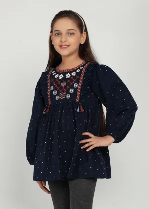 Blue Embroidered Tunic