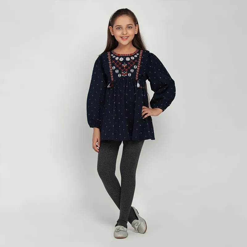 Blue Embroidered Tunic
