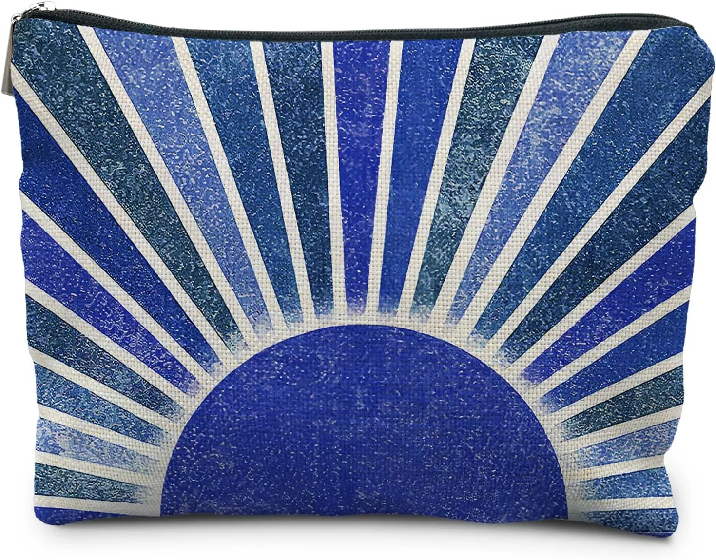 Boho Makeup Bag, Boho Abstract Navy Blue Sun Makeup Bags for Women, Boho Gifts for Women, Boho Makeup Pouch Zipper Pouch, Navy Blue Aesthetic Makeup Bag
