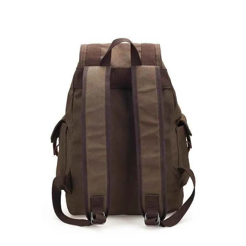 Canvas Men's Backpack School Rucksack Men Drawstring Cool Backpacks Women Travel Shoulder Teenagers Laptop Back Pack