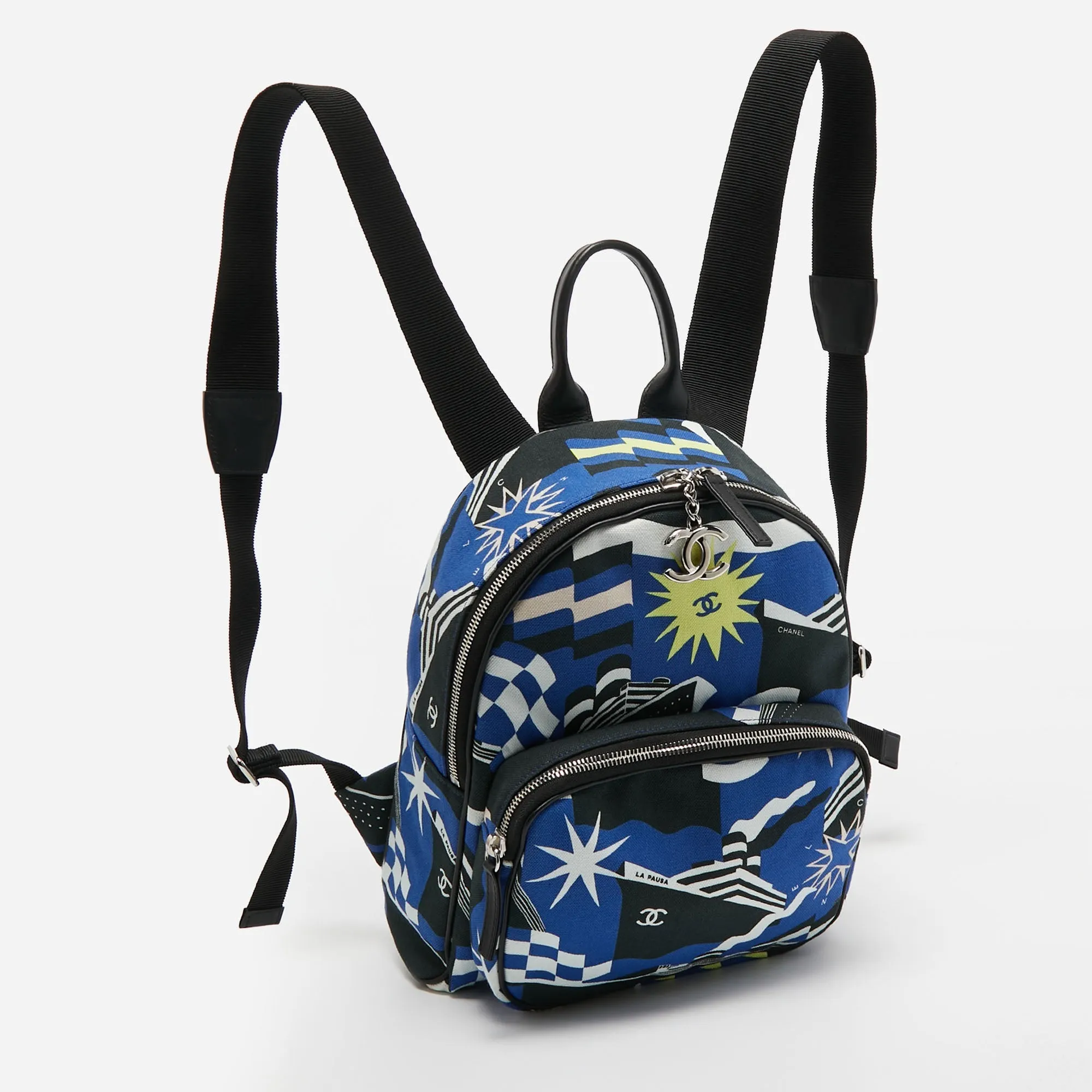 CHANEL Multicolor Printed Canvas La Pausa Bay Backpack