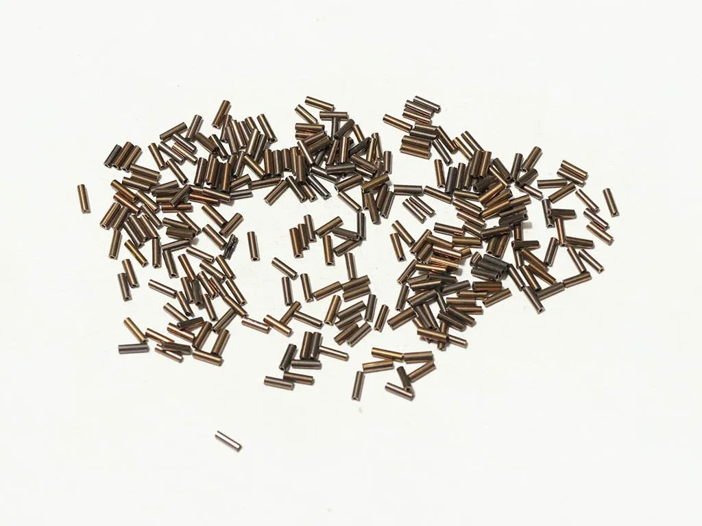Copper Opaque Pipe / Bugle Glass Seed Beads