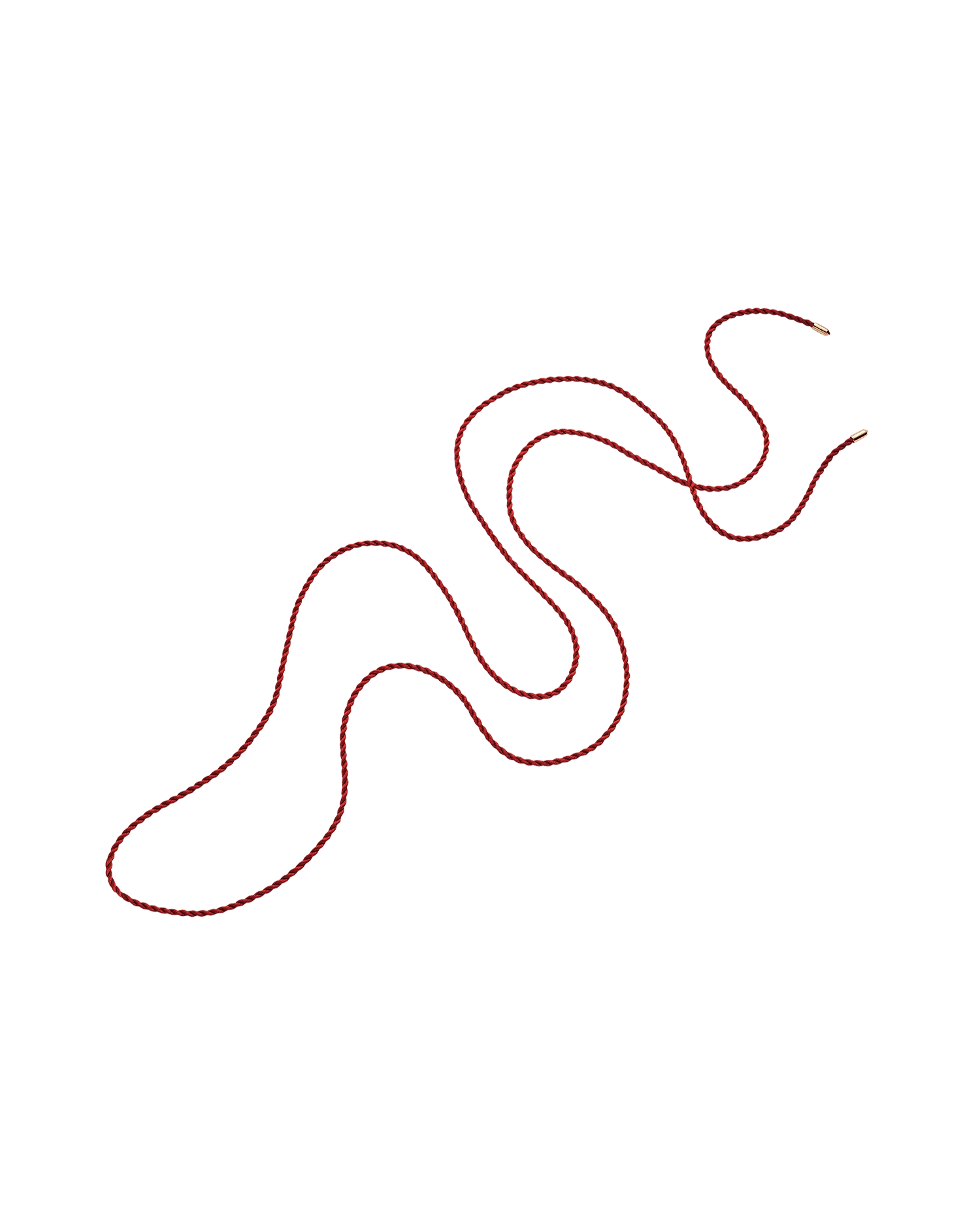 Coral Red Silk Rope | Silk and Yellow Gold