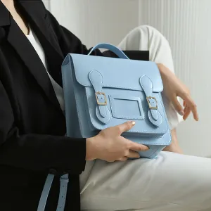 Cute Womens Blue Leather Backpacks Purses Small Rucksack Bags for Women