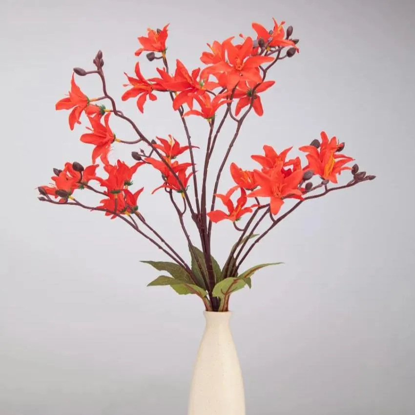 Cymbidium Orchid Natural Looking Flower Bunch | 2 feet| Vase Not Included