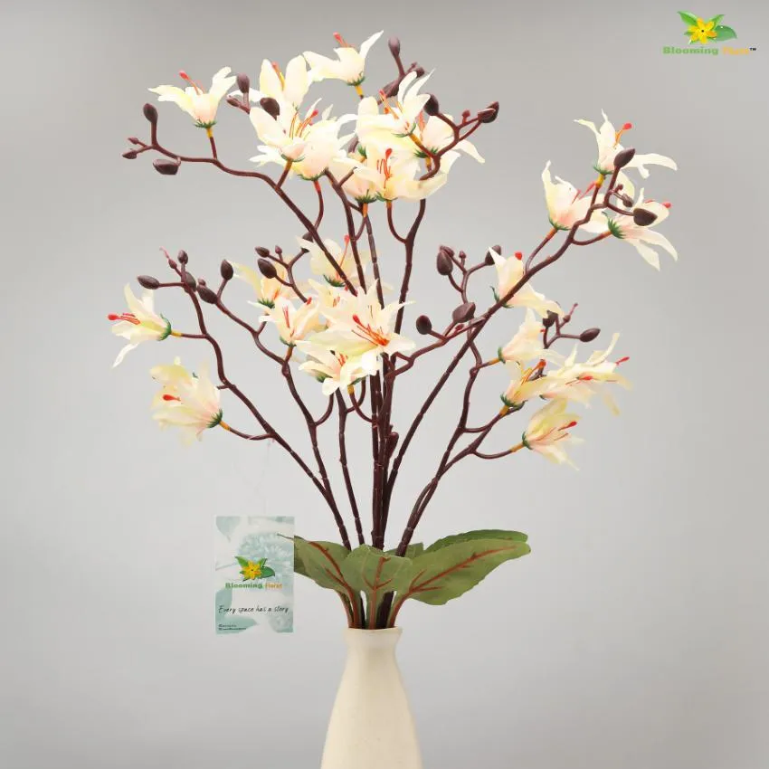Cymbidium Orchid Natural Looking Flower Bunch | 2 feet| Vase Not Included