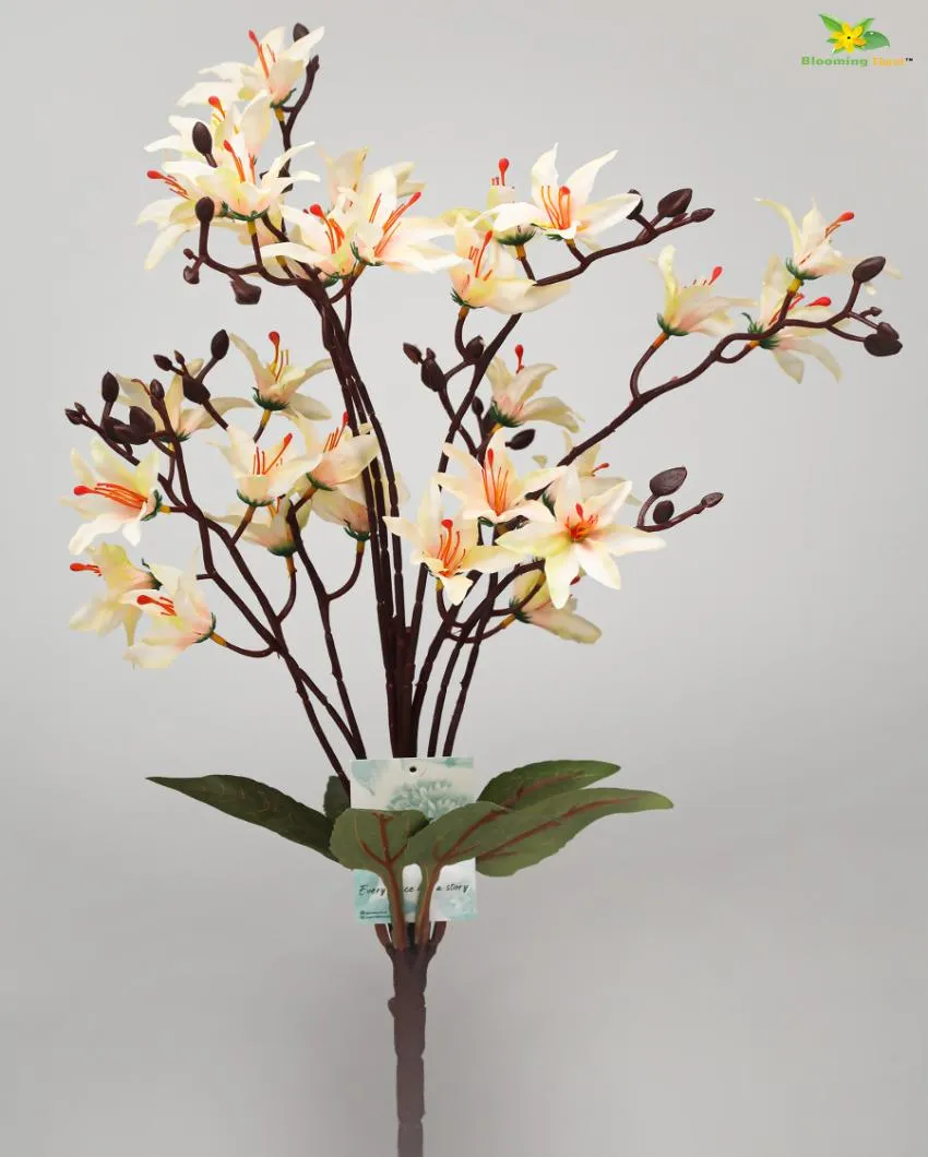 Cymbidium Orchid Natural Looking Flower Bunch | 2 feet| Vase Not Included