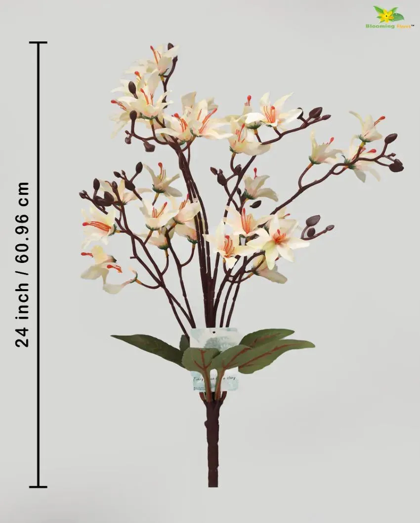 Cymbidium Orchid Natural Looking Flower Bunch | 2 feet| Vase Not Included