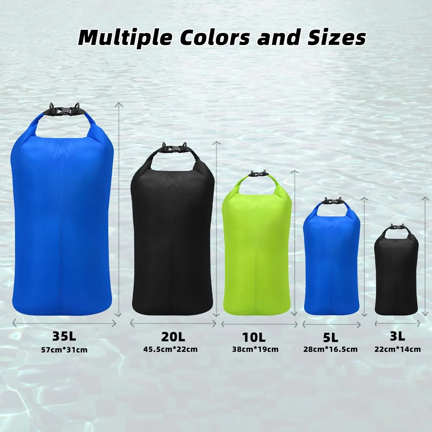 Desoto Waterproof Dry Bag - Roll Top Waterproof Backpack Sack Keeps Gear Dry, PU5000mm, for Kayaking,Boating, Hiking, Camping (Blue, 20L)