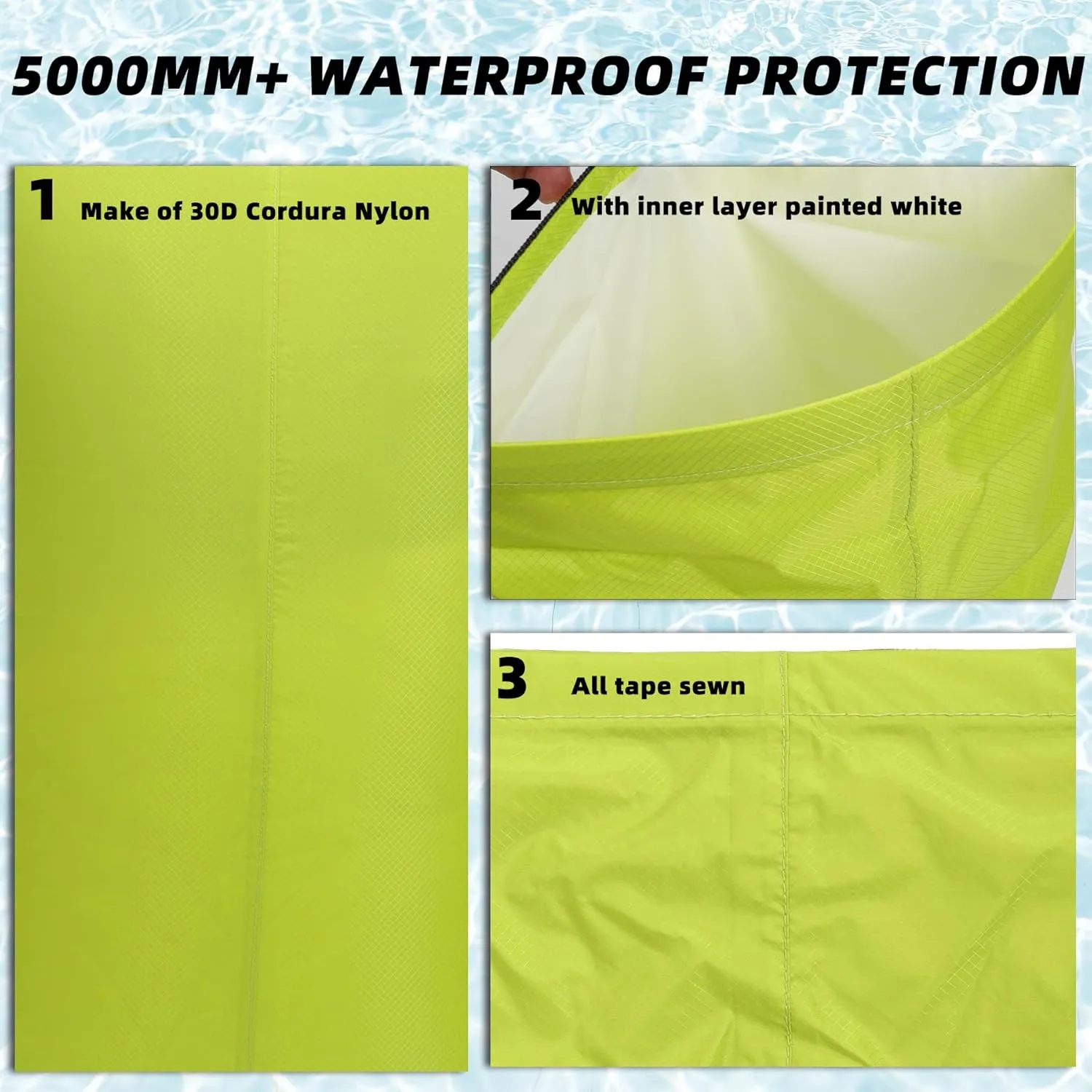 Desoto Waterproof Dry Bag - Roll Top Waterproof Backpack Sack Keeps Gear Dry, PU5000mm, for Kayaking,Boating, Hiking, Camping (Blue, 20L)