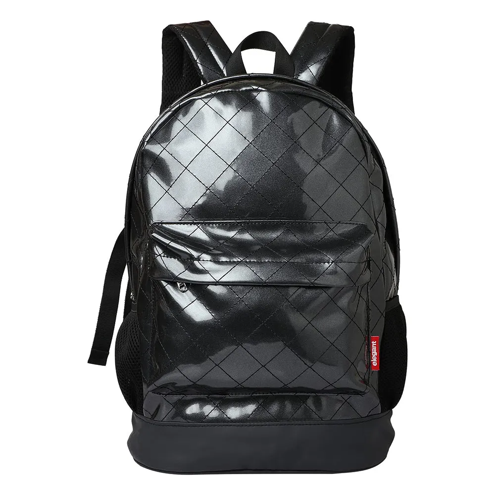 Elegant BLCK02 Leatherette Classic Laptop Backpack & Bags Black