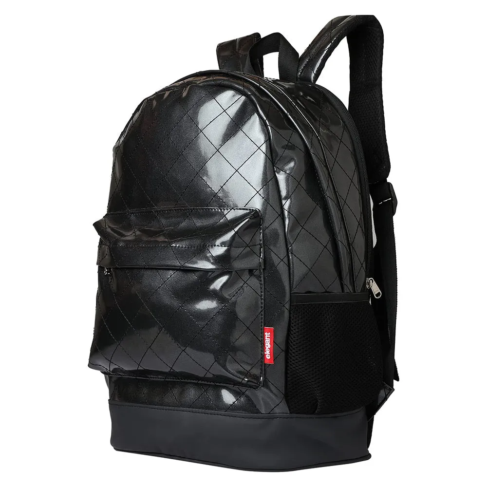 Elegant BLCK02 Leatherette Classic Laptop Backpack & Bags Black