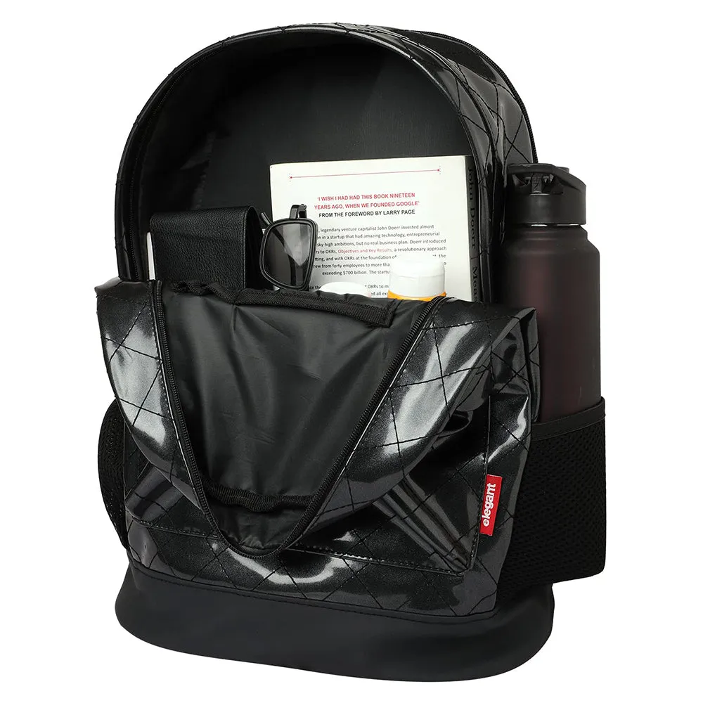 Elegant BLCK02 Leatherette Classic Laptop Backpack & Bags Black