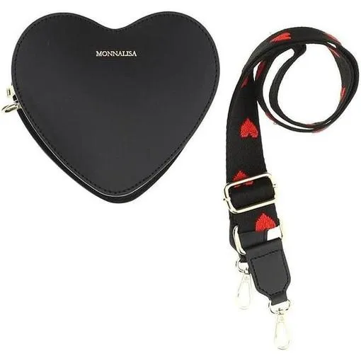 Girls Black & Red Heart Bag
