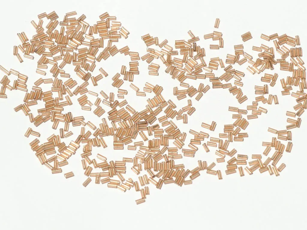 Golden Brown Silverline Pipe / Bugle Glass Seed Beads - 4.5 mm