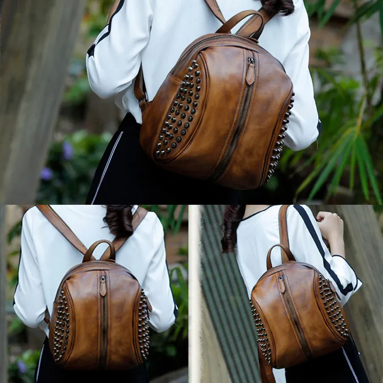 Handmade Genuine Leather Vintage Backpacks Handbag School bags Purses for Women