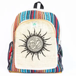 Hemp Backpack Sun & Ohm Needled Pattern