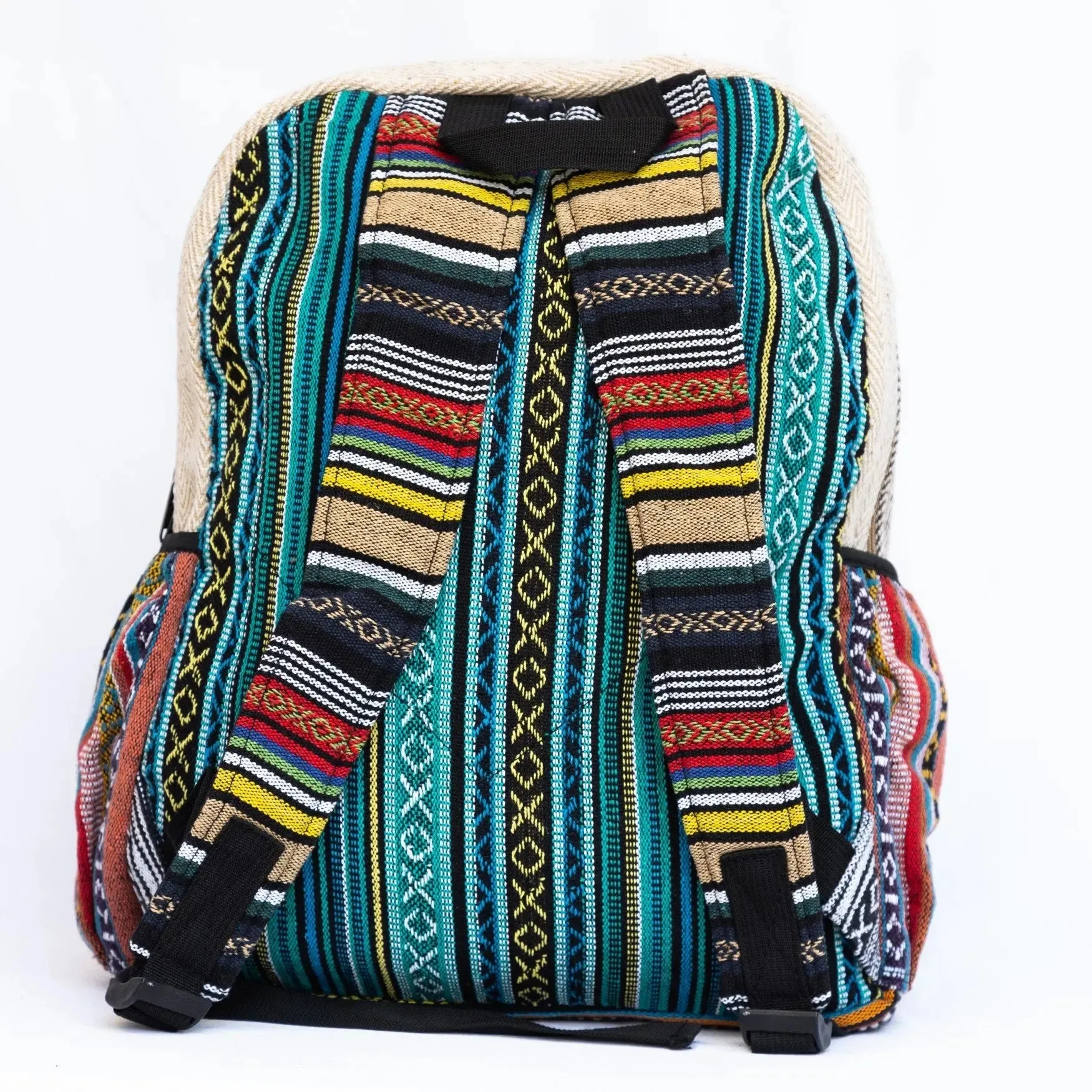Hemp Backpack Sun & Ohm Needled Pattern