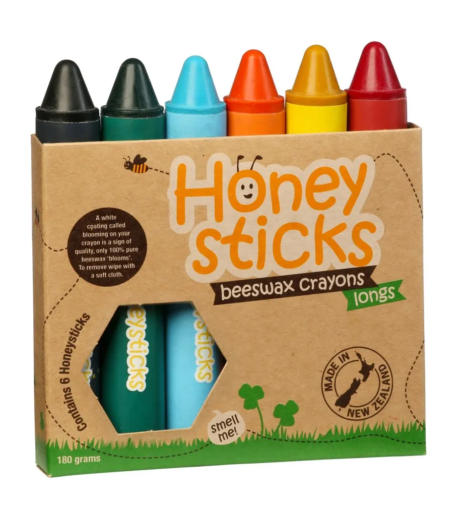 HONEYSTICKS CRAYONS - ORIGINAL BEES WAX CRAYONS: SUPER JUMBOS